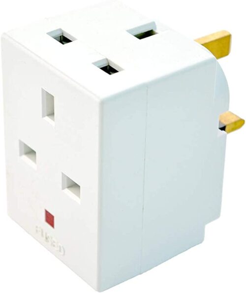 3 Way Socket Multi Plug Fused Adapter Uk Mains 13 Amp 240V Ac 3 Socket