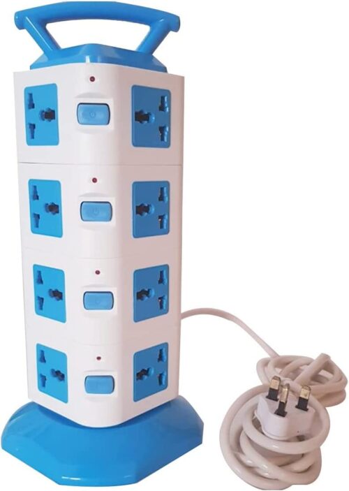 tower extension With USB Port - Universal Vertical Multi Socket Electrical Tower Extension With USB Port