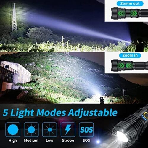 Rechargeable LED Torch Super Bright with 5 Light Modes - Image 3