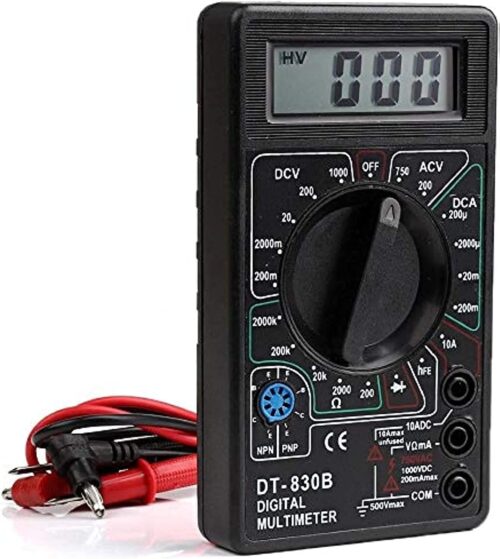 Professional Digital Multimeter Volt-Meter Ammeter AC DC OHM AMP DIODE Tester - Black