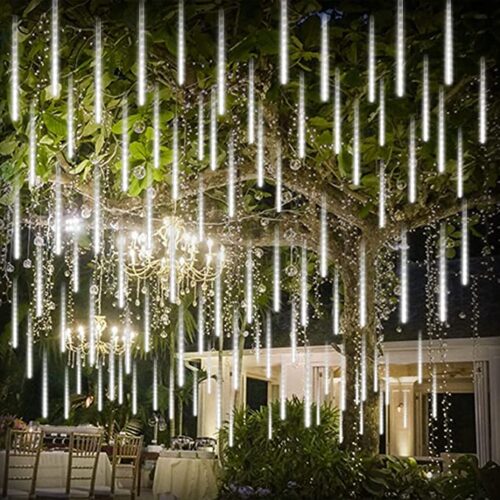 LED Falling Raindrop Light 192 LEDs 11.8 inch 8 Tubes Outdoor (White)