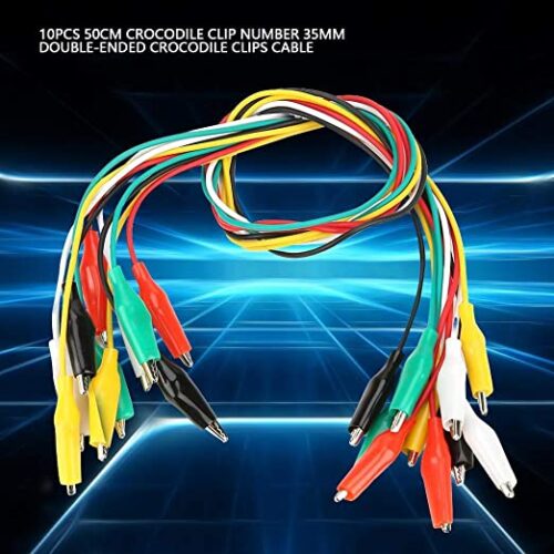 10Pcs Alligator Clips Wire Double-ended Test Leads 50cm 5 Colors Jumper Wire for Multimeter or Laboratory Electric Testing Work - Image 3