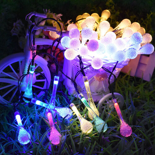 20 led Water Drop string solar decorative lights wholesale holiday lighting decoration lights outdoor (Warm White)) - Image 6