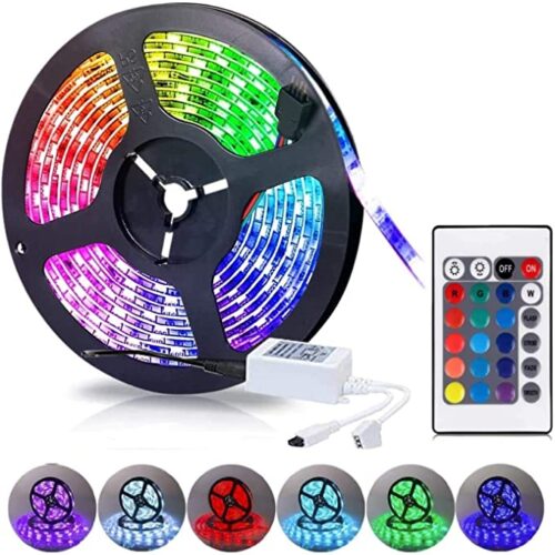 Led light strip 5m Color Changing 5050 Type Waterproof IP65 Led Strip Lights Kit with Remote &12V for Kitchen Bedroom Room Wall Party Home Decoration