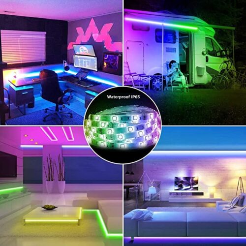 Led light strip 5m Color Changing 5050 Type Waterproof IP65 Led Strip Lights Kit with Remote &12V for Kitchen Bedroom Room Wall Party Home Decoration - Image 2