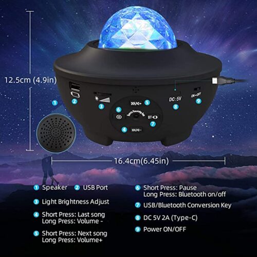 Star Projector,Galaxy Projector,Ocean Wave Projector,Water Light Projector For Bedroom Night Light Projector,Water Lamp For Adults Gaming Room - Image 7