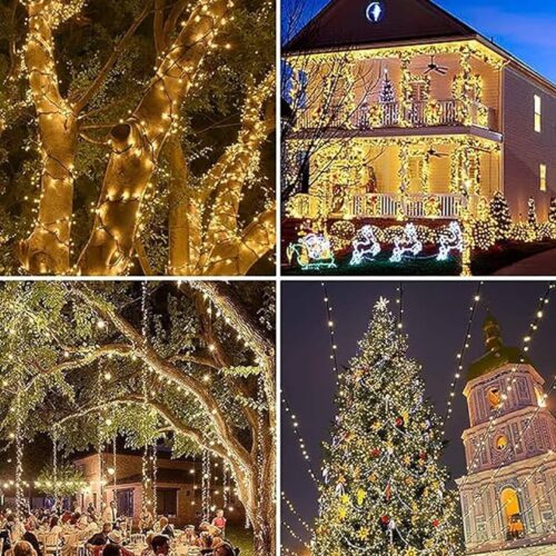 Solar String Lights,1-Pack 10MTR,  100 LED Extra-Bright Solar Christmas Lights Outdoor, Waterproof - Image 2