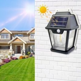 Outdoor Solar Warm Light Wall Lamp Single bulb