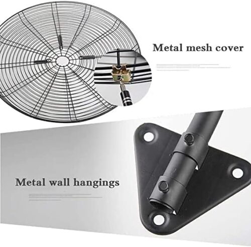 Industrial Wall Fan, High Velocity Metal Wall Mounted Fan, Indoor/Outdoor Large Oscillating Fan - Image 2