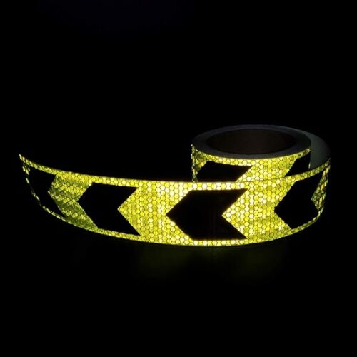 Reflective Tape Waterproof, Conspicuity Tape, Visibility Hazard Caution Adhesive Tape Safety Signs 2 inch by 25 meter, Safety Warning Tape Fluorescent Yellow Black Indoor/Outdoor - Image 3