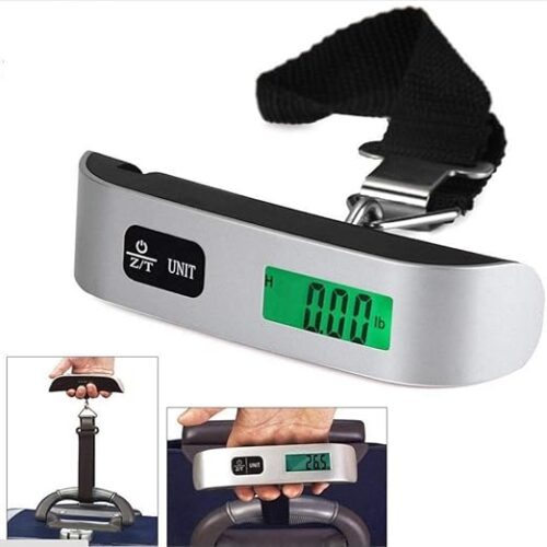 Portable Digital Luggage Scale with LCD Display, High-Precision Travel Weight Scale, with Hook for Travel, Suitcase or Carry Bag,50Kg/110Lb, Silver/Black - Image 2