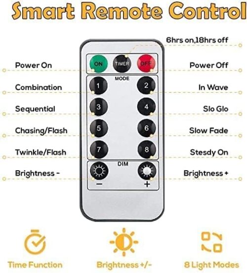 Fairy String Light Waterproof 10M 100 LED 8 Modes USB Plug in With Remote Control Starry Firefly Copper Wire String Lights for Outdoor Bedroom Christmas Party Decorations (Warm White) - Image 3
