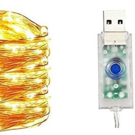 Fairy String Light Waterproof 10M 100 LED 8 Modes USB Plug in With Remote Control Starry Firefly Copper Wire String Lights for Outdoor Bedroom Christmas Party Decorations (Warm White)
