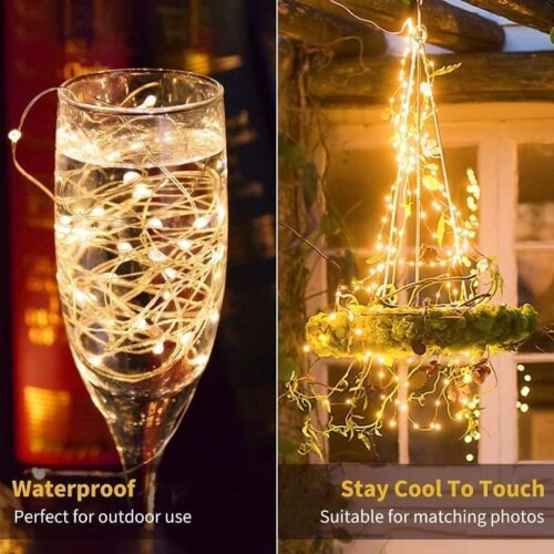 Fairy String Light Waterproof 10M 100 LED 8 Modes USB Plug in With Remote Control Starry Firefly Copper Wire String Lights for Outdoor Bedroom Christmas Party Decorations (Warm White) - Image 4