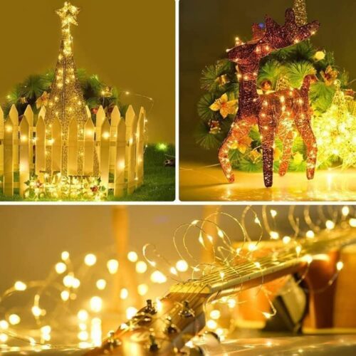 Fairy String Light Waterproof 10M 100 LED 8 Modes USB Plug in With Remote Control Starry Firefly Copper Wire String Lights for Outdoor Bedroom Christmas Party Decorations (Warm White) - Image 2
