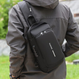 Hiking Portable Storage Bag Crossbody Shoulder Chest Bag Anti-Theft Usb Charging Biking Chest Bag