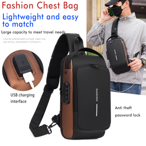 Hiking Portable Storage Bag Crossbody Shoulder Chest Bag Anti-Theft Usb Charging Biking Chest Bag - Image 6