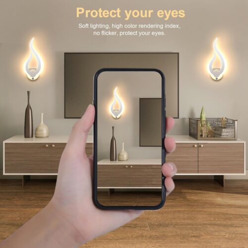 Battery Wall Light LED Dimmable Wall Lamp Wireless Indoor Wall Lamp Magnet with Touch Switch 3 Color Temperatures for Living Room Bedroom Staircase Hallway Rechargeable Wall Lights, White - Image 5