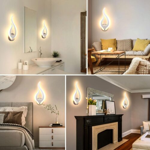 Battery Wall Light LED Dimmable Wall Lamp Wireless Indoor Wall Lamp Magnet with Touch Switch 3 Color Temperatures for Living Room Bedroom Staircase Hallway Rechargeable Wall Lights, White - Image 4