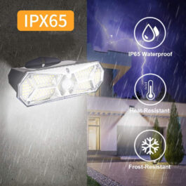 Outdoor light Motion Sensor Solar Street Light Body Sensing Solar Wall Light IP65 Waterproof LED Outdoor Porch Light Reusable Bright Solar (Color : white-126LED)