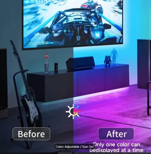 RGB Neon Strip Light, 5M - USB Powered, Music Sync, Remote/App Control, 8+ Color Modes, Timer Settings, Ultra-Slim Design for TV, PC, Room Decor - Image 4