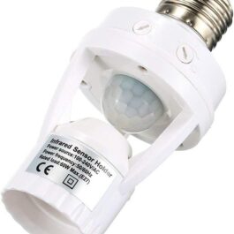 360 Degree Detection PIR Infrared Motion Sensor E27 LED Light Lamp Base Holder Bulb Socket Day & Night 2 Modes