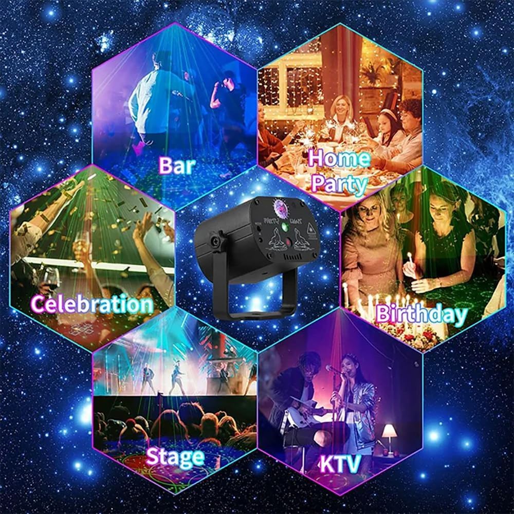 Dj Disco Stage Party Lights,Voice Control/Remote Control,60 Pattern Lighting Effects,Usb Charging,With Timing Function,For Christmas,Halloween Decorations,Disco,Party,Birthday,Wedding - Image 5