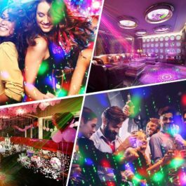 Dj Disco Stage Party Lights,Voice Control/Remote Control,60 Pattern Lighting Effects,Usb Charging,With Timing Function,For Christmas,Halloween Decorations,Disco,Party,Birthday,Wedding
