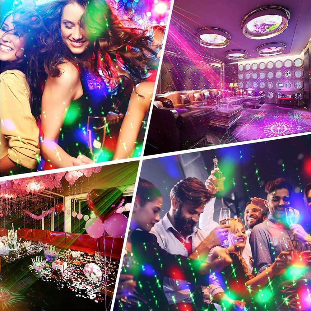 Dj Disco Stage Party Lights,Voice Control/Remote Control,60 Pattern Lighting Effects,Usb Charging,With Timing Function,For Christmas,Halloween Decorations,Disco,Party,Birthday,Wedding