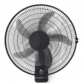 Close-up of KETAO 18-inch wall fan showing the 5-leaf translucent blades and black safety grill.