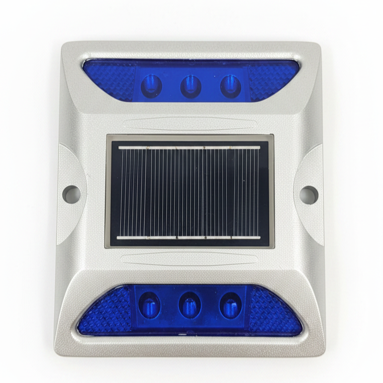 Blue solar road stud LED driveway marker aluminum waterproof